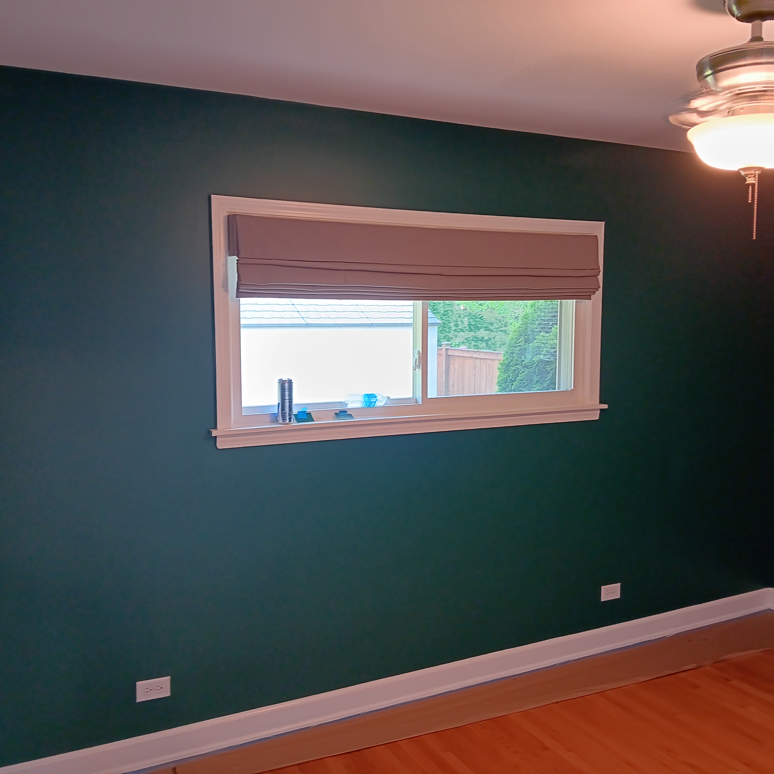 Interior painting — dark feature wall