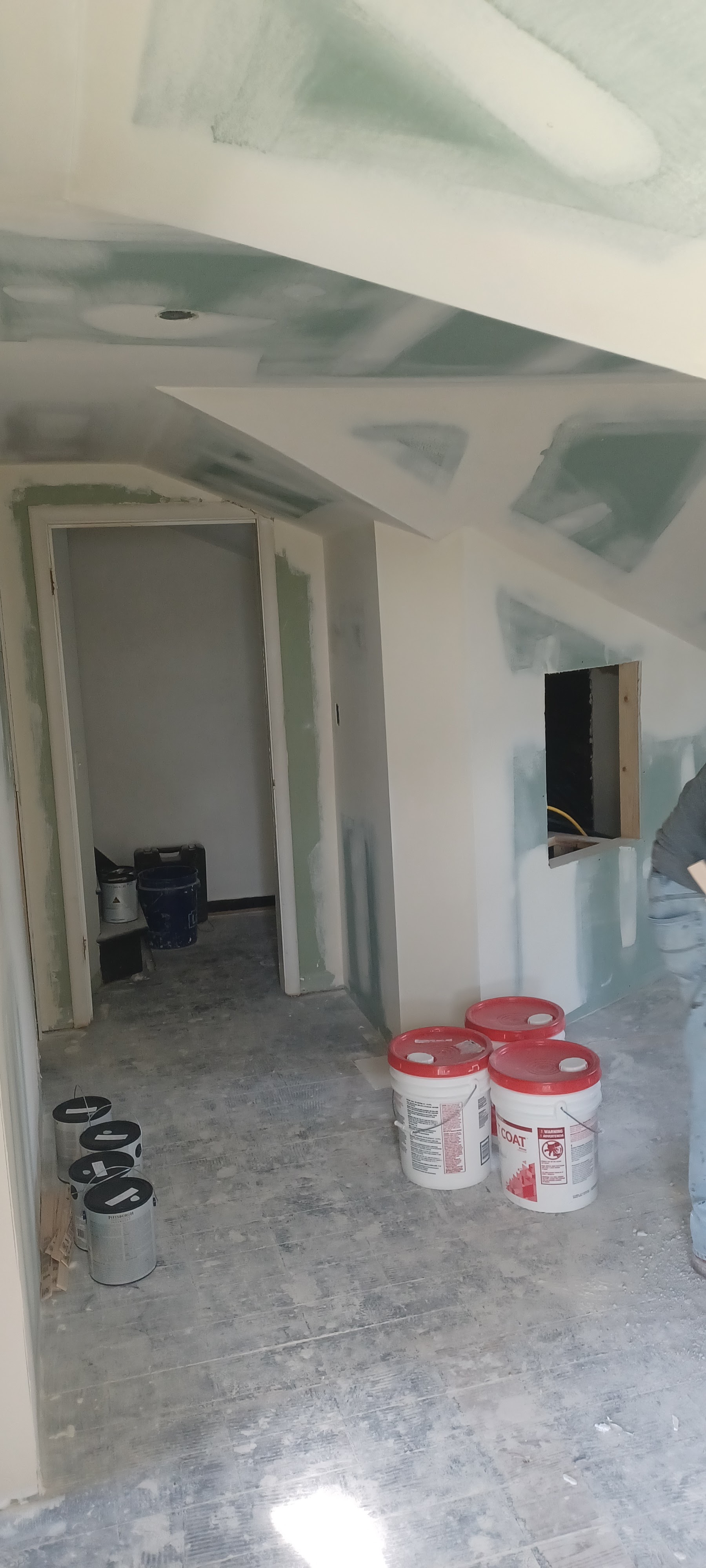Drywall build-out in progress